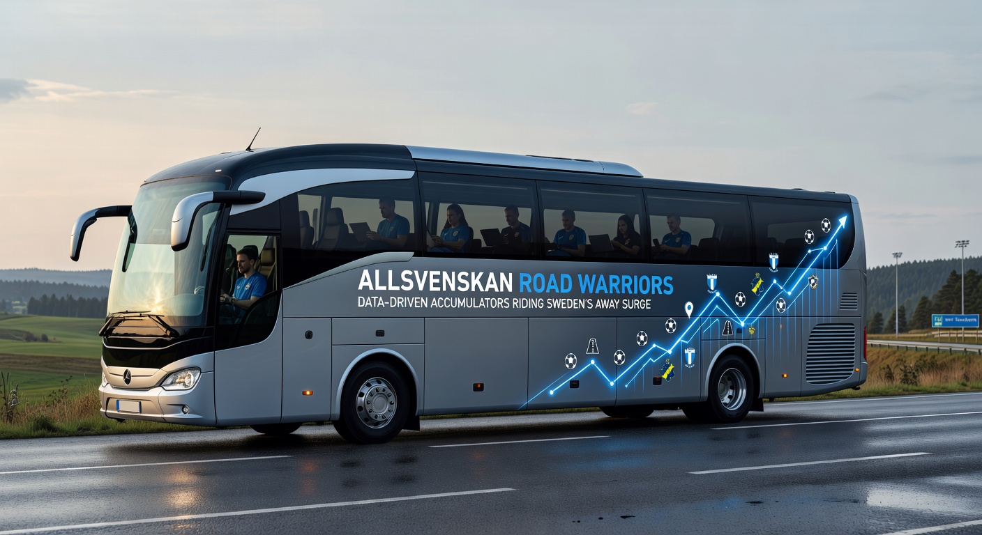 Data visualization chart showing Allsvenskan away win trends over seasons, with rising blue lines for top teams amid green home baselines