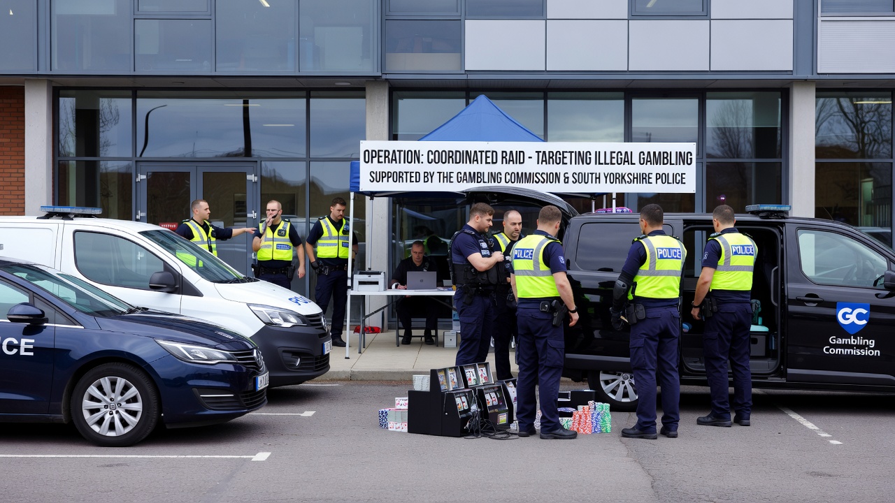 Investigators reviewing documents related to unlicensed gambling operations in Doncaster