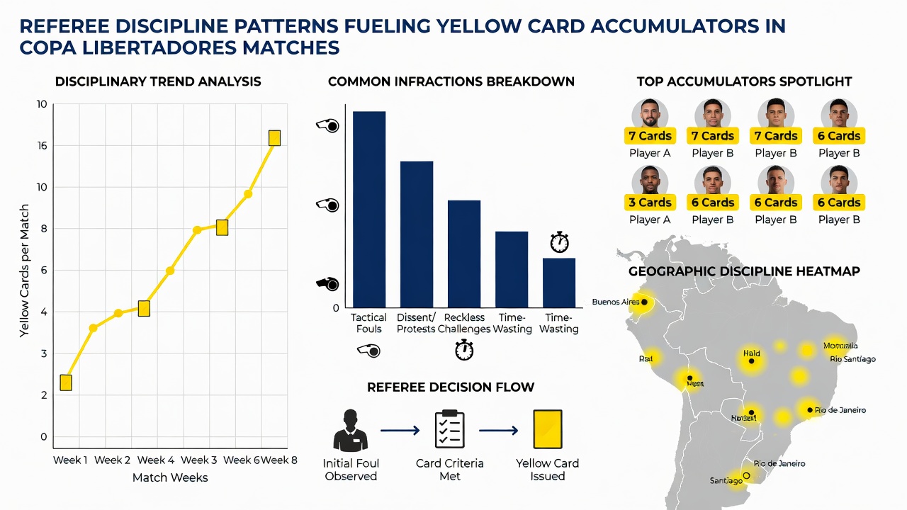 Statistical chart displaying yellow card averages by referee in Copa Libertadores