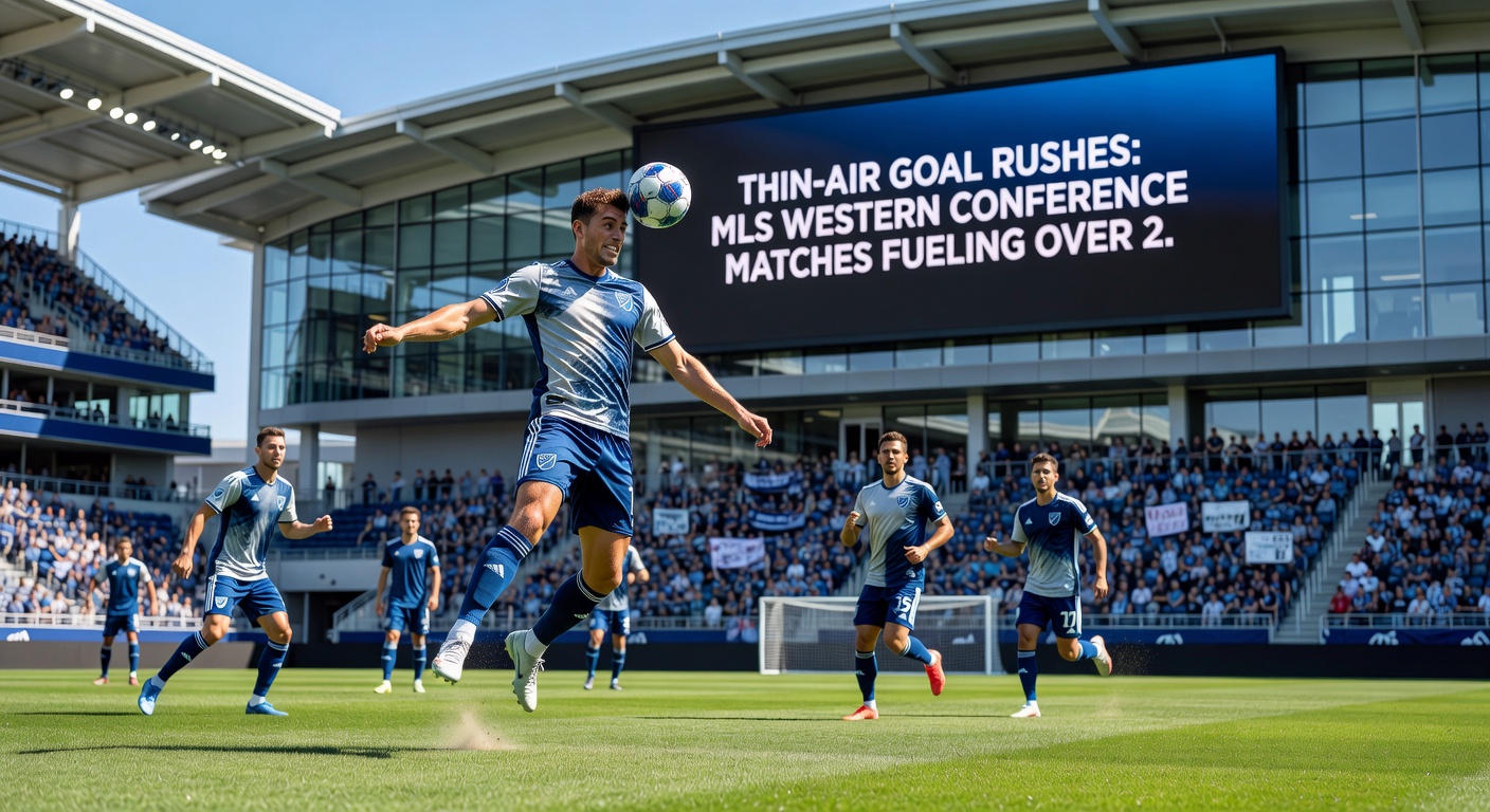 Action shot of a goal celebration amid MLS Western Conference thin-air intensity, players exhausted yet triumphant